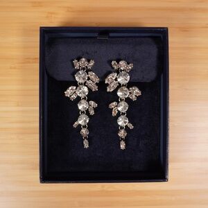 Ralph Lauren Chandelier Earrings Silver Crystal OS Brand New